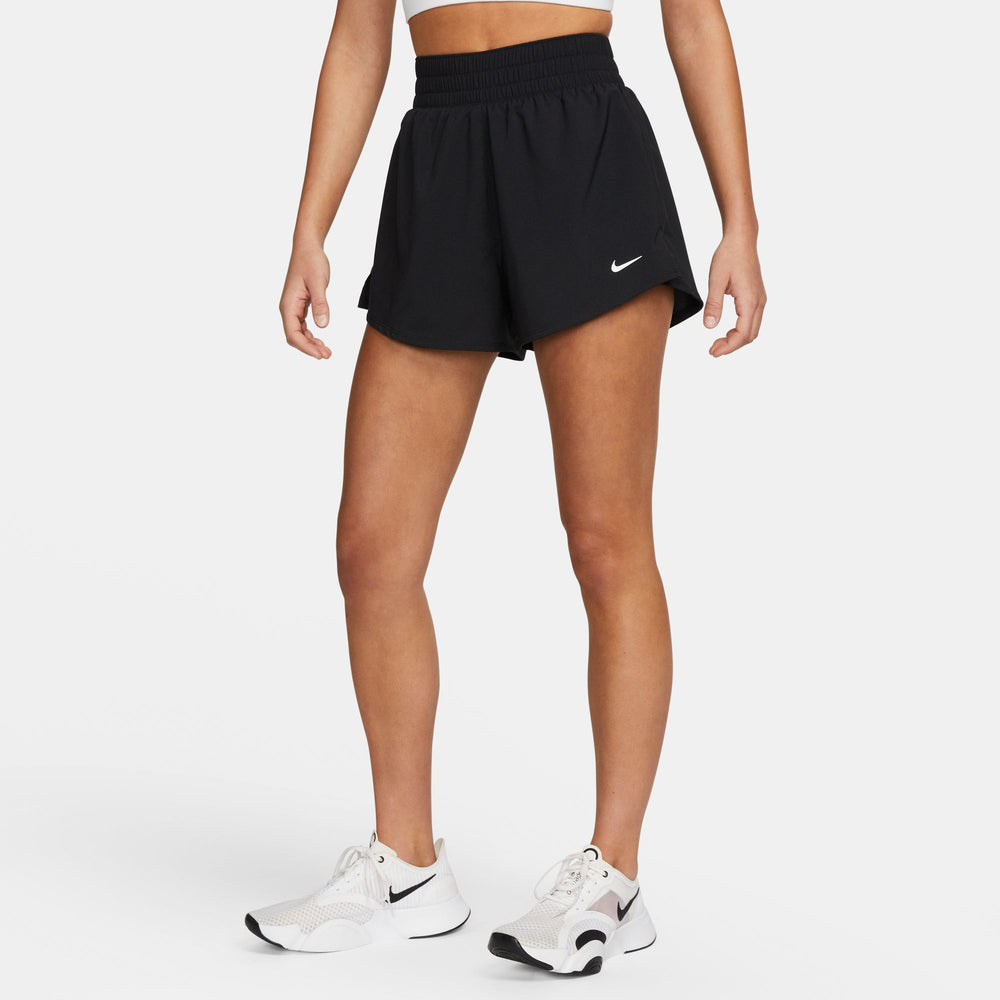 Nike Women's One Dri-FIT High Waisted 3 Inch 2 In 1 Shorts Black - achilles heel