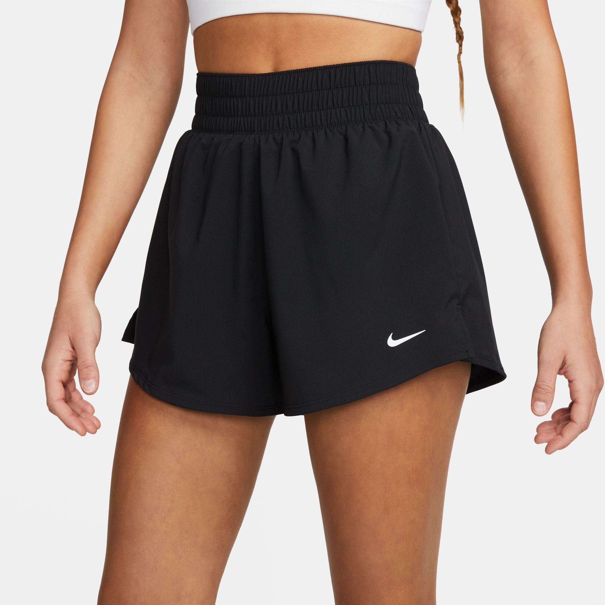 Nike Women's One Dri-FIT High Waisted 3 Inch 2 In 1 Shorts Black - Achilles Heel