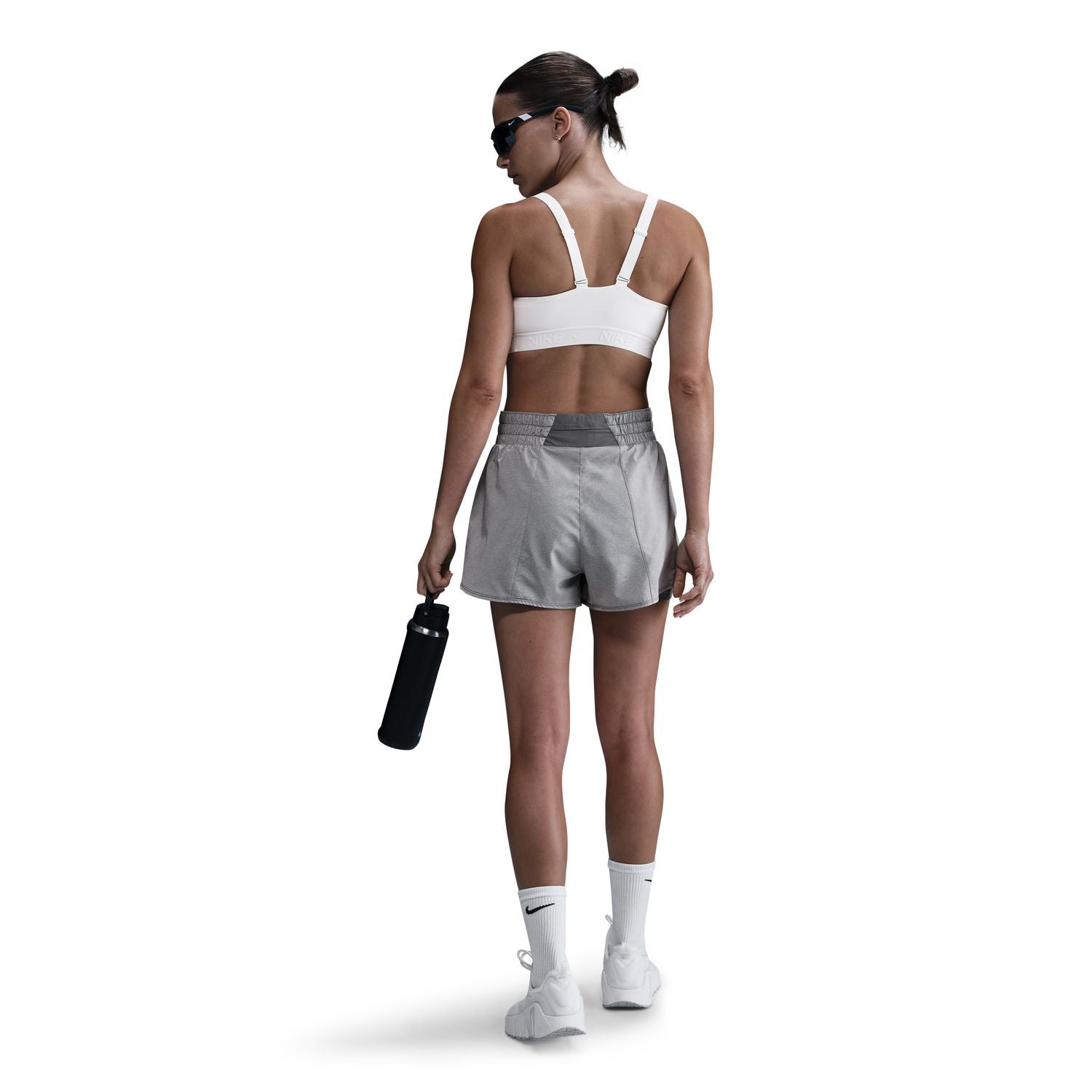Women's Dri-FIT High-Waisted 3 Inch 2 in 1 Shorts Smoke Grey / Heather / Reflective Silver - Achilles Heel