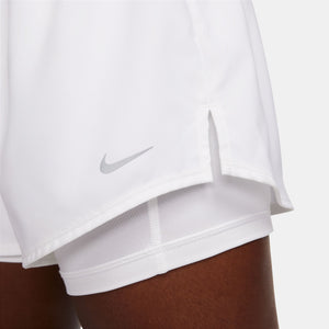 Nike Women's One Dri-FIT High Waisted 3 Inch 2 In 1 Shorts White / Reflective Silver - achilles heel