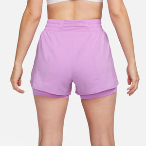 Nike Women's One Dri-FIT High Waisted 3 Inch 2 In 1 Shorts Rush Fuchsia / Reflective Silver - achilles heel