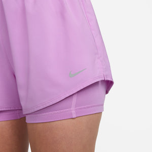 Nike Women's One Dri-FIT High Waisted 3 Inch 2 In 1 Shorts Rush Fuchsia / Reflective Silver - achilles heel