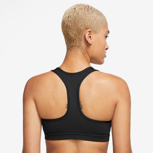 Nike Women's Dri-FIT Swoosh Medium Support Bra Black / White - achilles heel