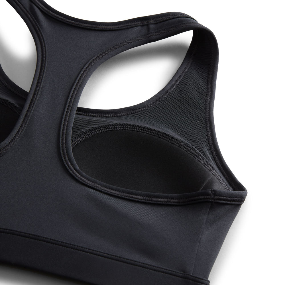 Nike Women's Dri-FIT Swoosh Medium Support Bra Black / White - achilles heel