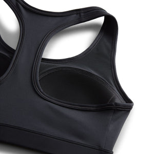 Nike Women's Dri-FIT Swoosh Medium Support Bra Black / White - achilles heel