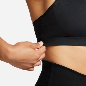Nike Women's Dri-FIT Swoosh Medium Support Bra Black / White - achilles heel