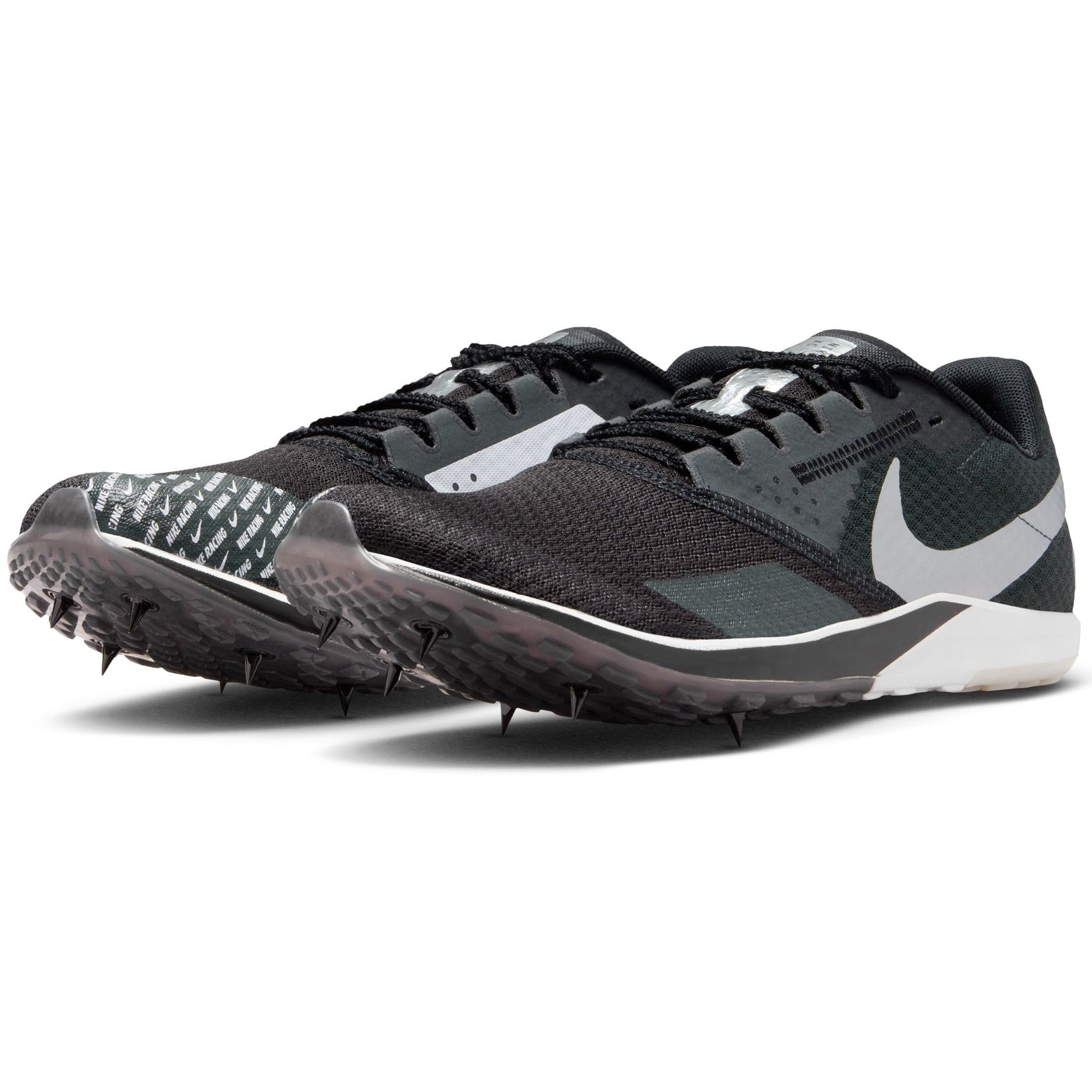Nike Zoom Rival XC 6 Running Spikes Black / Dark Smoke Grey / White / Metallic Silver - Achilles Heel