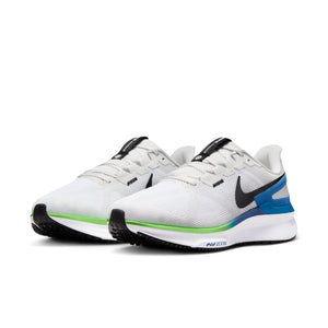 Nike Men's Structure 25 Wide Fit Running Shoes White / Platinum Tint / Star Blue / Black - achilles heel