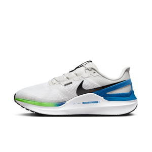 Nike Men's Structure 25 Wide Fit Running Shoes White / Platinum Tint / Star Blue / Black - achilles heel