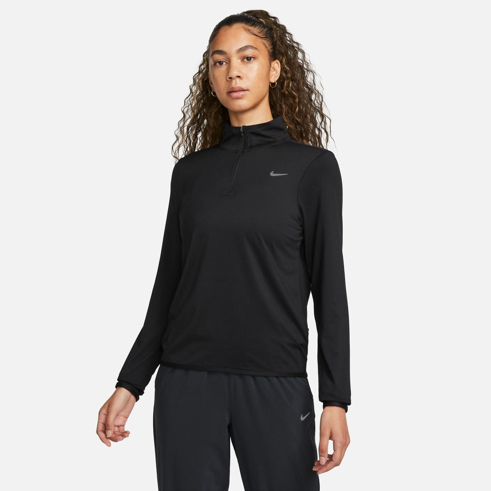 Nike Women's Dri-FIT Swift 1/4 Zip Running Top Black - achilles heel