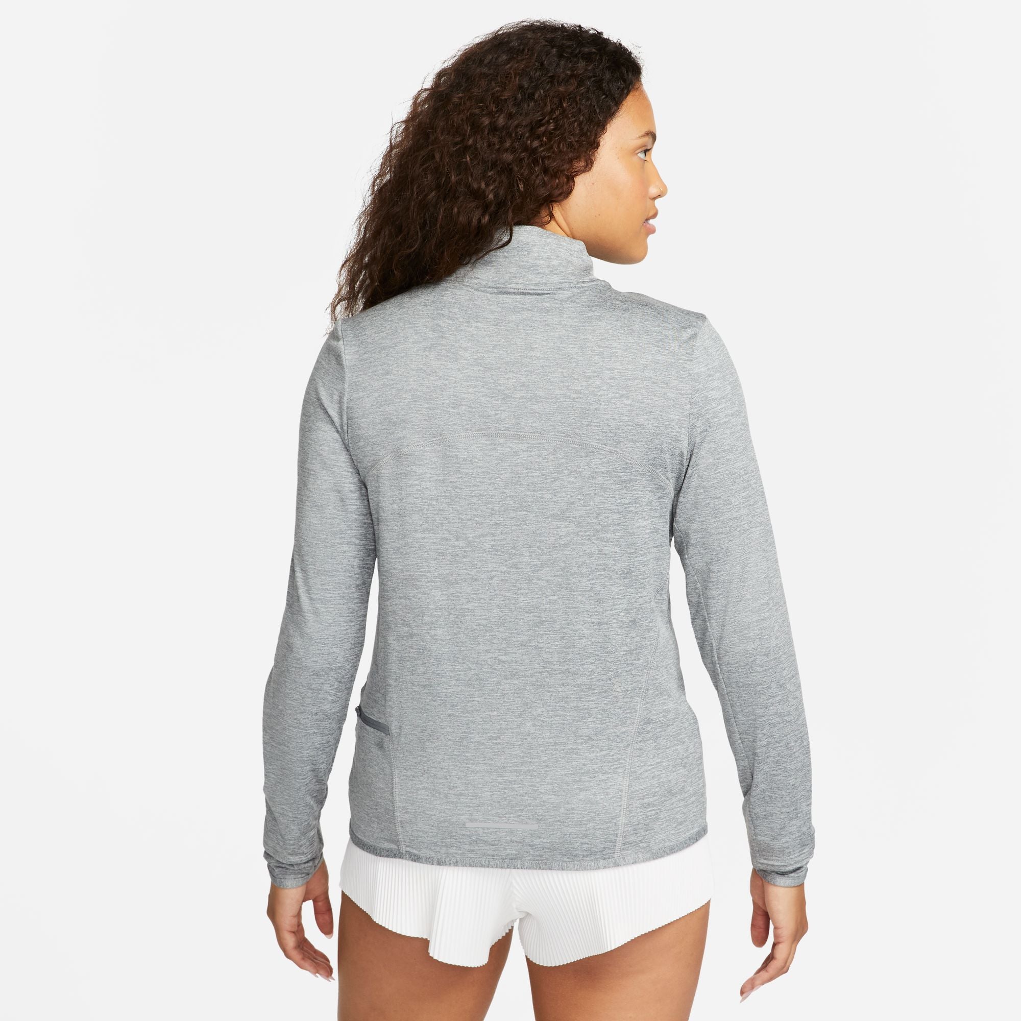 Nike Women's Dri-FIT Swift 1/4 Zip Running Top Smoke Grey / Light Smoke Grey / Heather - Achilles Heel