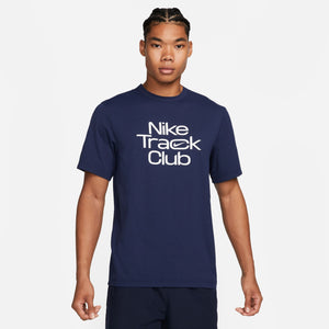 Nike Men's Dri-FIT Track Club Tee Midnight Navy / White - achilles heel