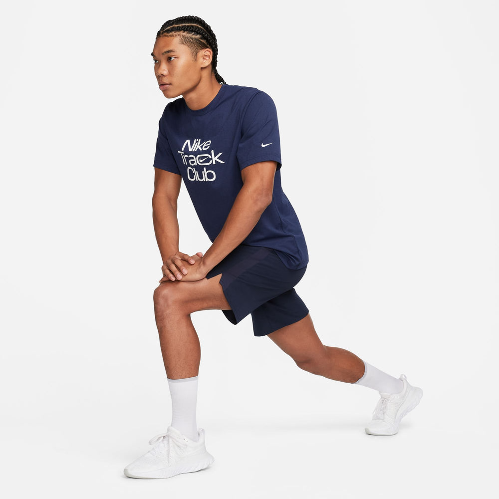 Nike Men's Dri-FIT Track Club Tee Midnight Navy / White - achilles heel