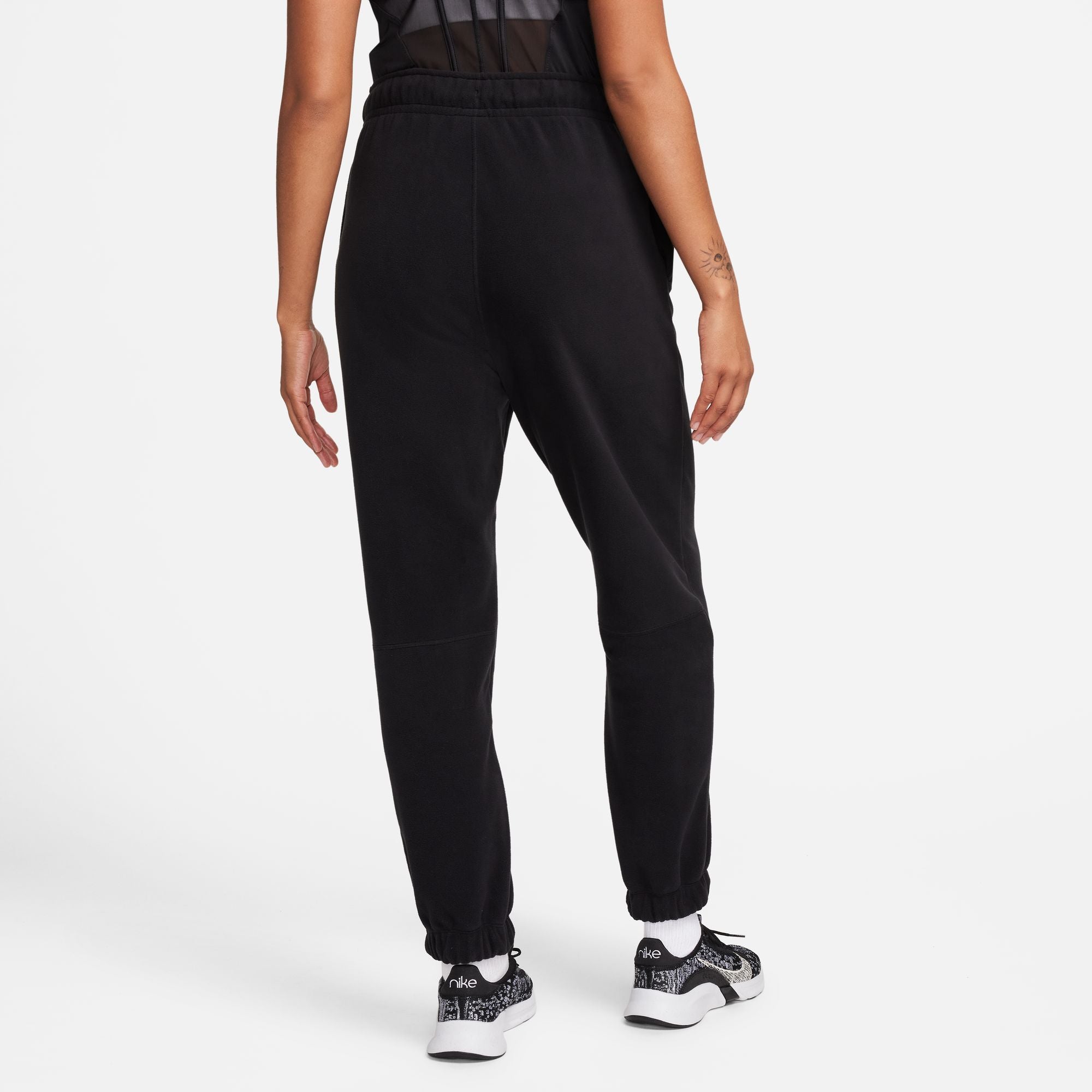 Nike Women's Therma-FIT One Loose Fleece Pants Black / Pale Ivory - Achilles Heel