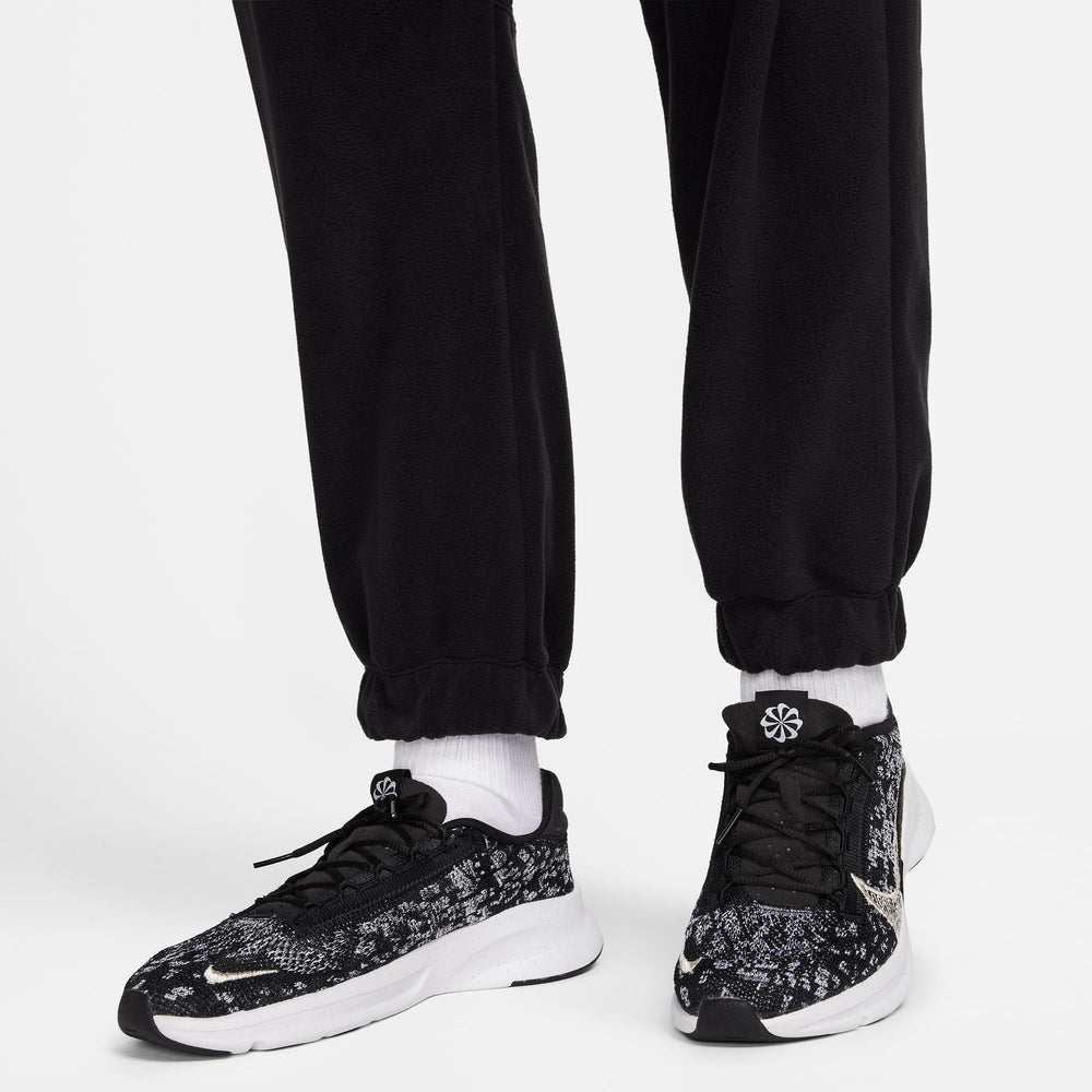 Nike Women's Therma-FIT One Loose Fleece Pants Black / Pale Ivory - achilles heel