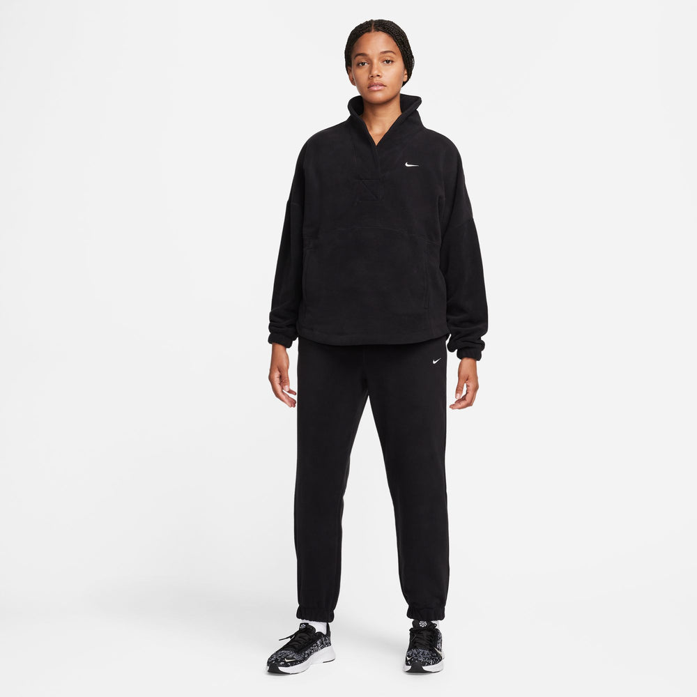 Nike Women's Therma-FIT One Loose Fleece Pants Black / Pale Ivory - achilles heel