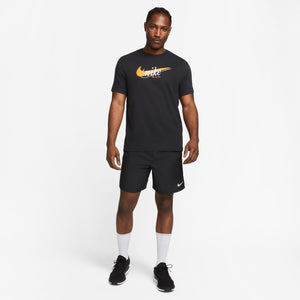 Nike Men's Dri-FIT Tee Heritage Black / Orange - achilles heel