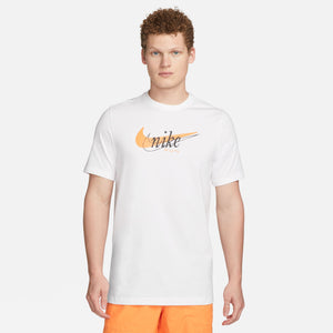 Nike Men's Dri-FIT Tee Heritage White / Orange - achilles heel