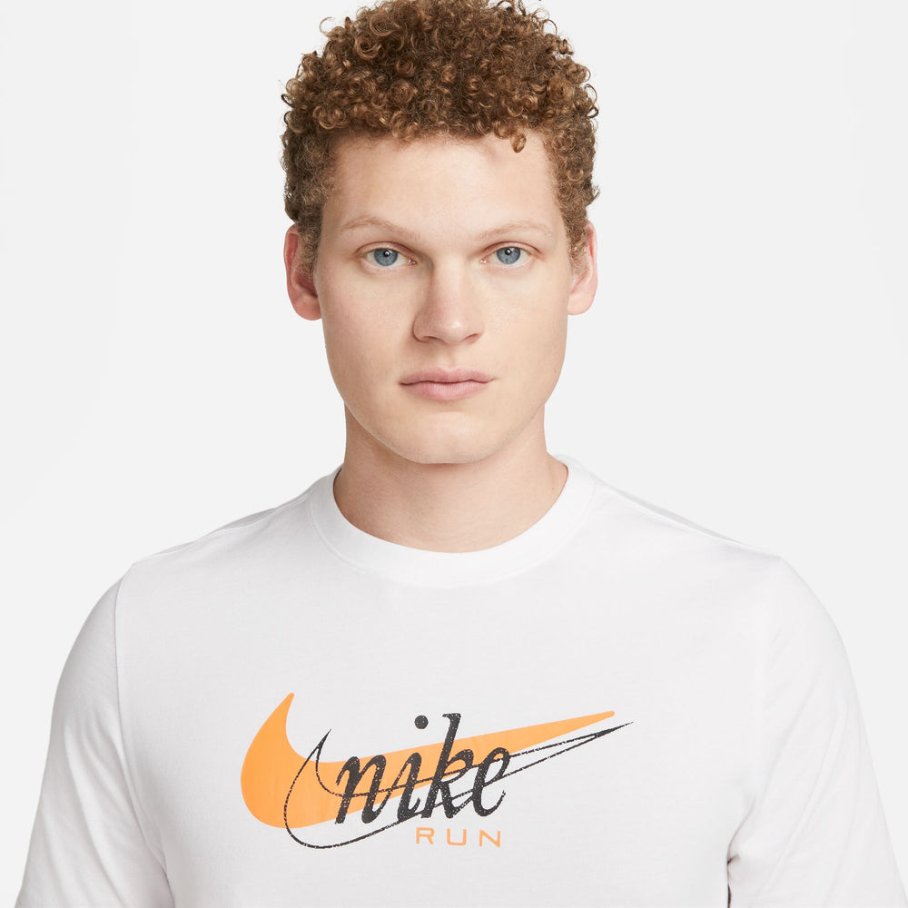 Nike Men's Dri-FIT Tee Heritage White / Orange - achilles heel