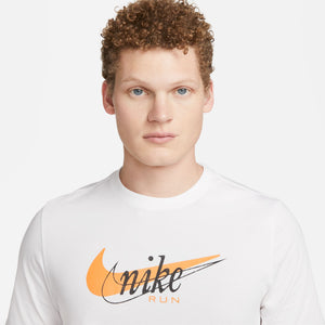 Nike Men's Dri-FIT Tee Heritage White / Orange - achilles heel