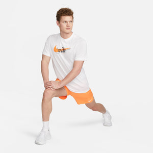 Nike Men's Dri-FIT Tee Heritage White / Orange - achilles heel