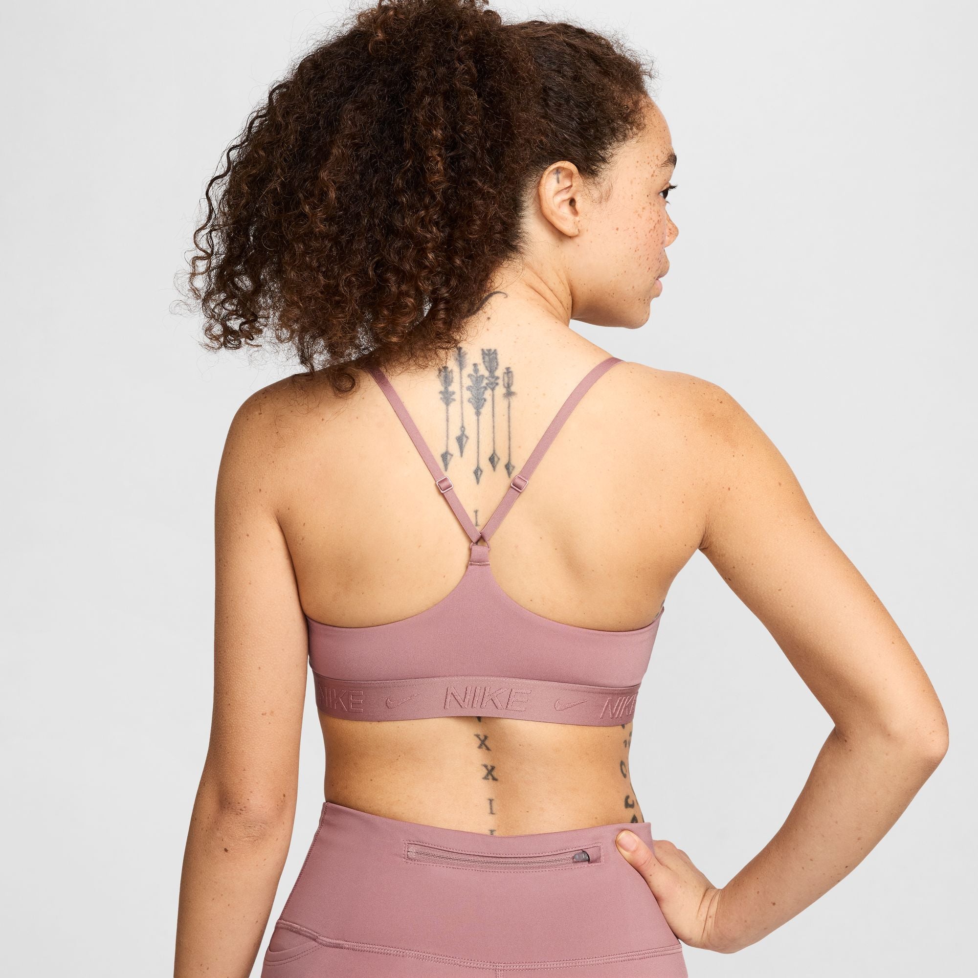 Nike Women's Indy Light-Support Sports Bra Smokey Mauve / Black - Achilles Heel