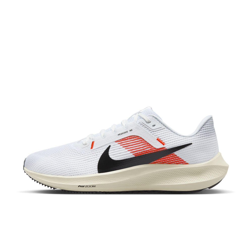 Nike Men's Pegasus 40 Eliud Kipchoge Running Shoes White / Black / Chile Red / Coconut Milk - achilles heel