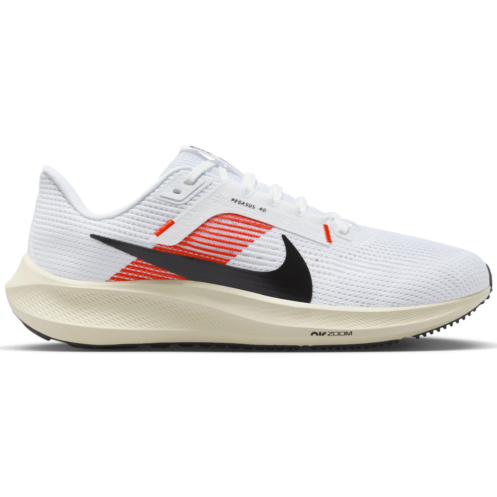 Nike Men's Pegasus 40 Eliud Kipchoge Running Shoes White / Black / Chile Red / Coconut Milk - achilles heel