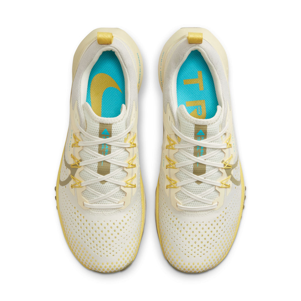 Nike Women's React Pegasus Trail 4 Trail Running Shoes Phantom / Neutral Olive / Saturn Gold - achilles heel