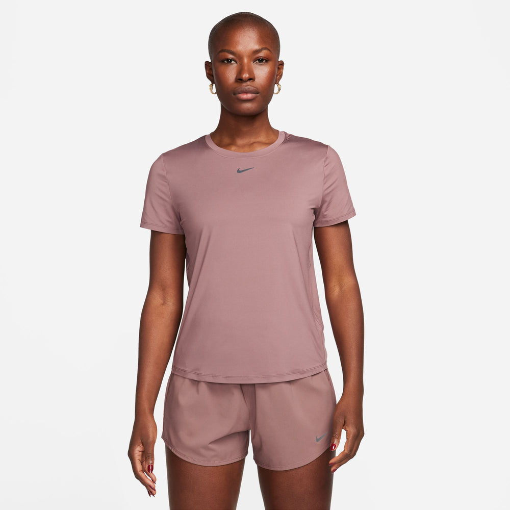 Nike Women's One Dri-FIT Classic Tee Smokey Mauve / Black - achilles heel