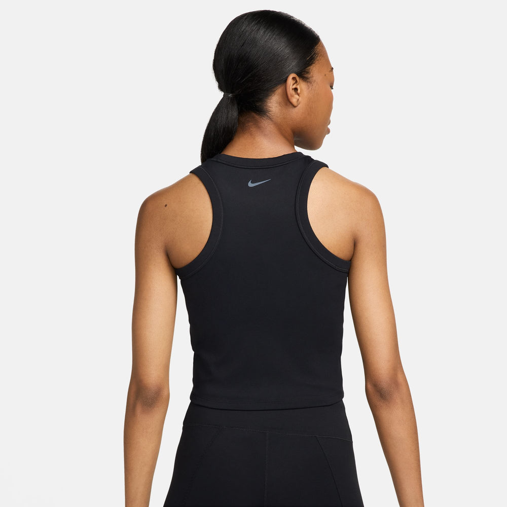 Nike Women's Dri-FIT One Fitted Cropped Tank Black / Black - achilles heel