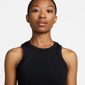 Nike Women's Dri-FIT One Fitted Cropped Tank Black / Black - achilles heel