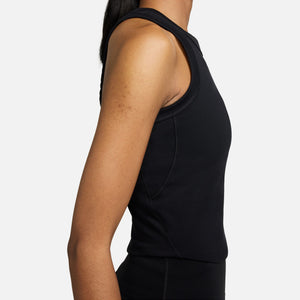 Nike Women's Dri-FIT One Fitted Cropped Tank Black / Black - achilles heel