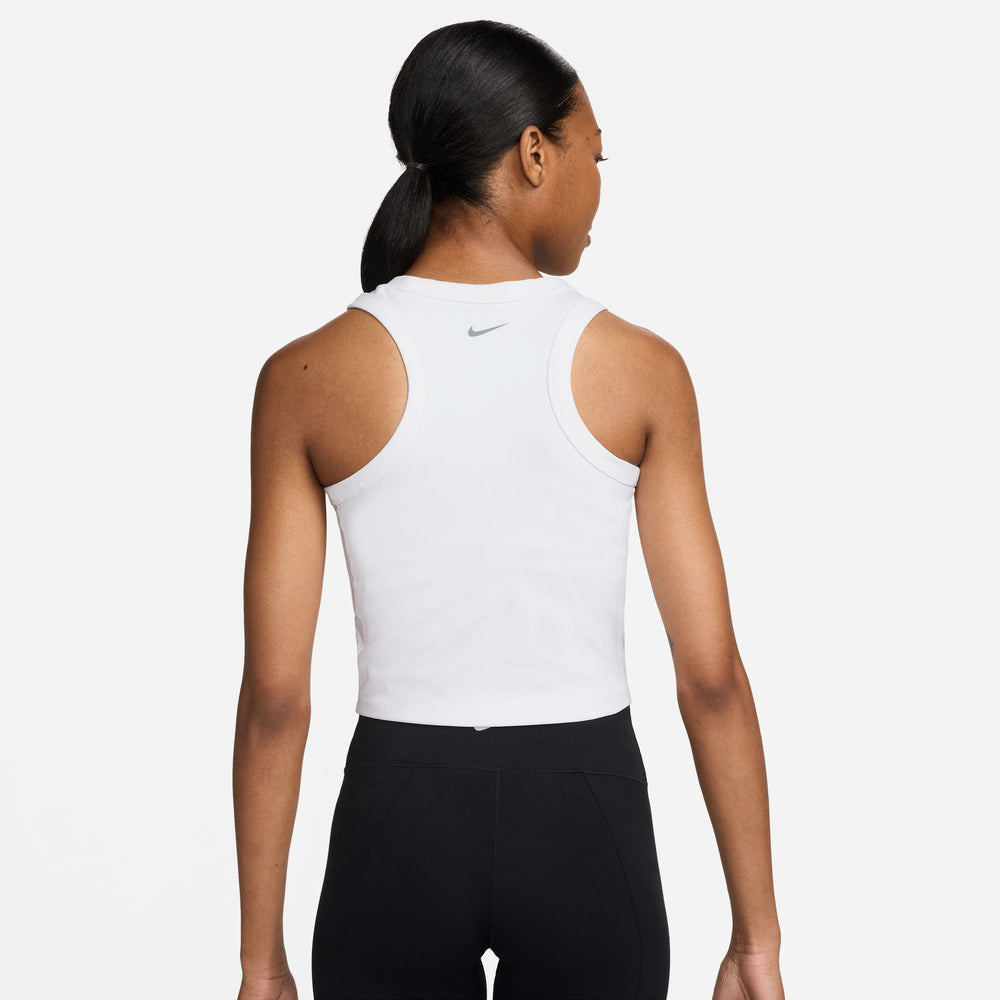 Nike Women's Dri-FIT One Cropped Tank White / Black - achilles heel