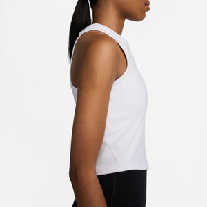 Nike Women's Dri-FIT One Cropped Tank White / Black - achilles heel