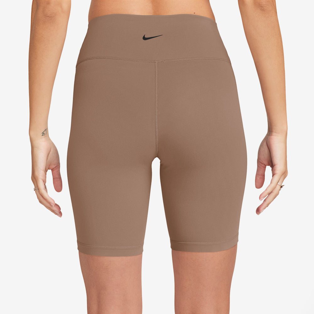 Nike Women's High-Waisted 8 Inch Biker Shorts Desert Dust / Black - achilles heel