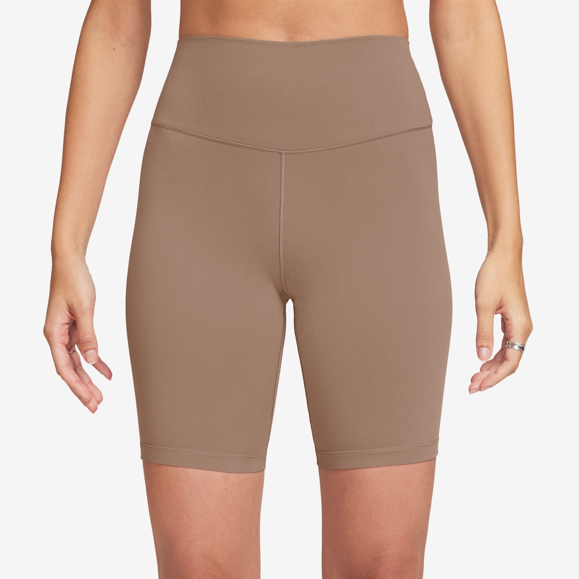 Nike Women's High-Waisted 8 Inch Biker Shorts Desert Dust / Black - Achilles Heel