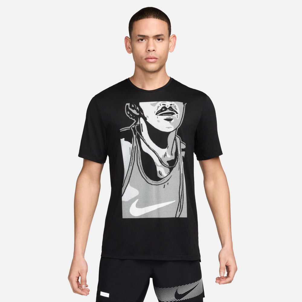 Nike Men's Rise 365 Prefontaine Run Energy Tee Black / Summit White - achilles heel