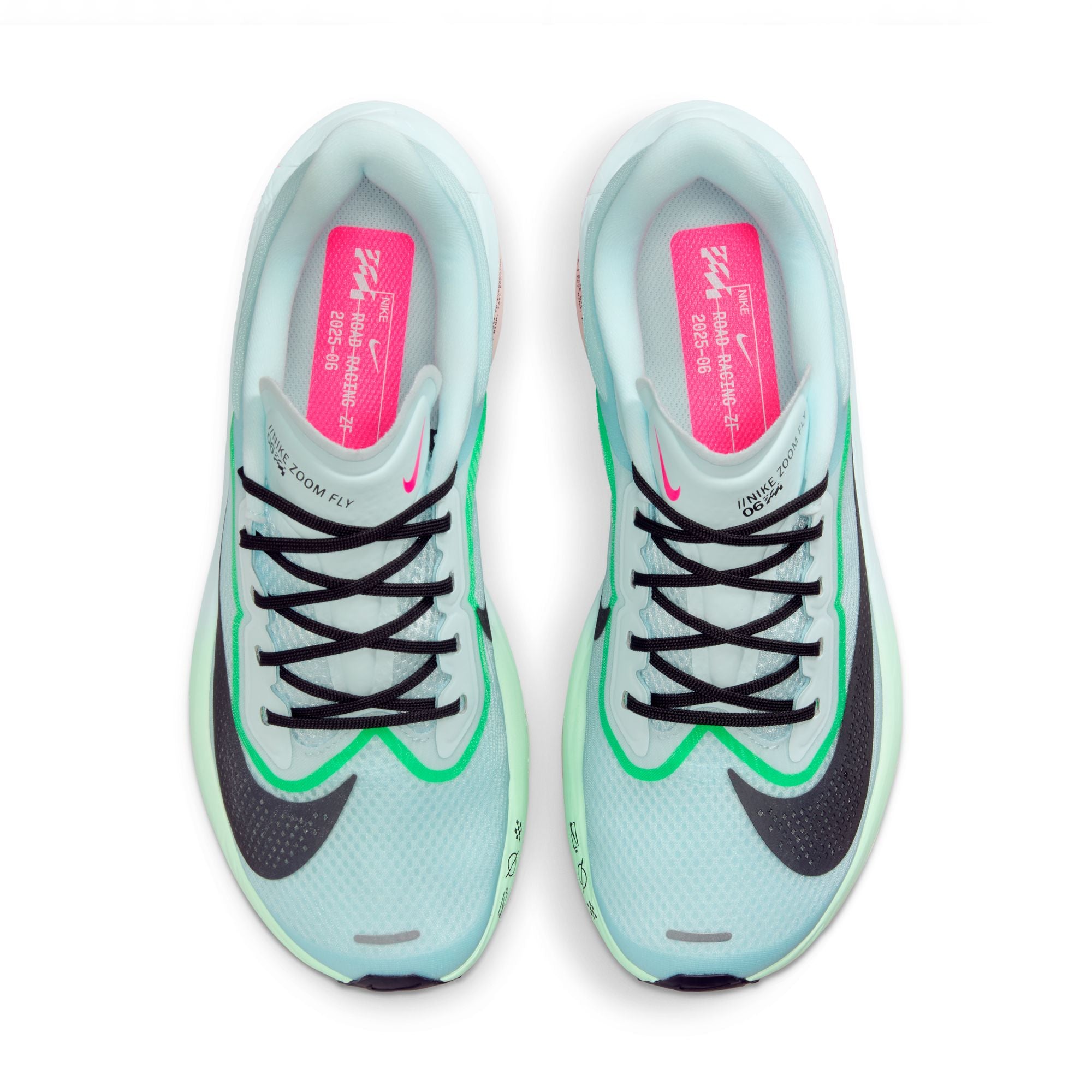 Women's Zoom Fly 6 Running Shoes Glacier Ice / Hyper Pink / Green Shock / Black - Achilles Heel