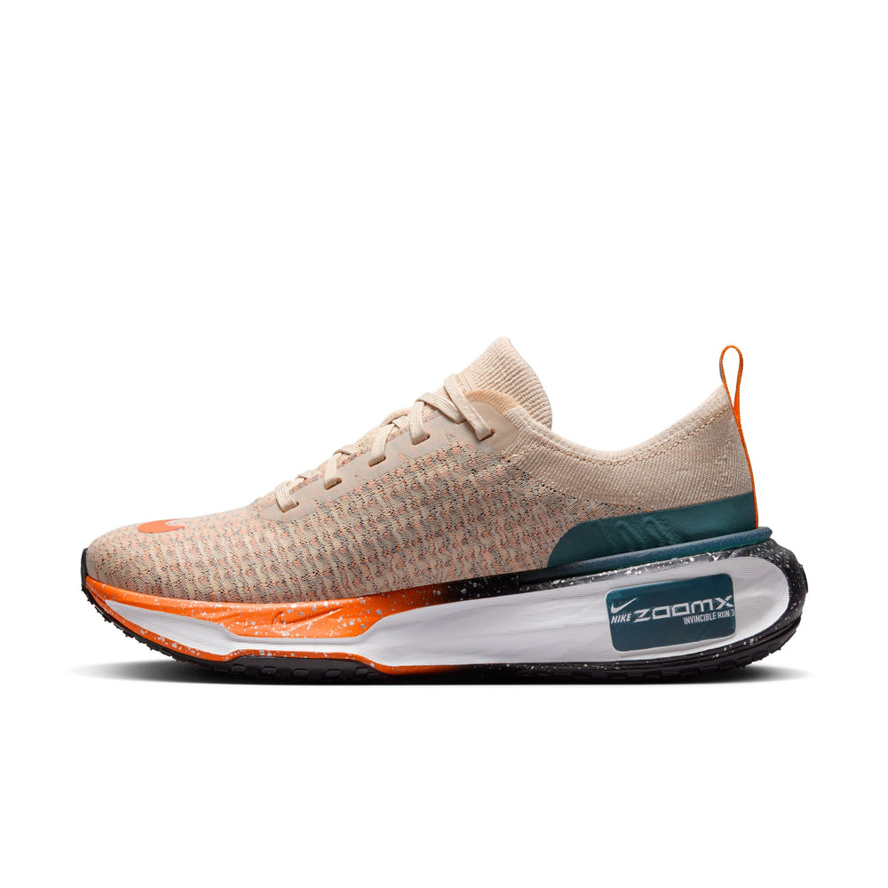 Nike Men's Invincible Run Flyknit 3 Running Shoes Oatmeal / Black / Safety Orange - achilles heel