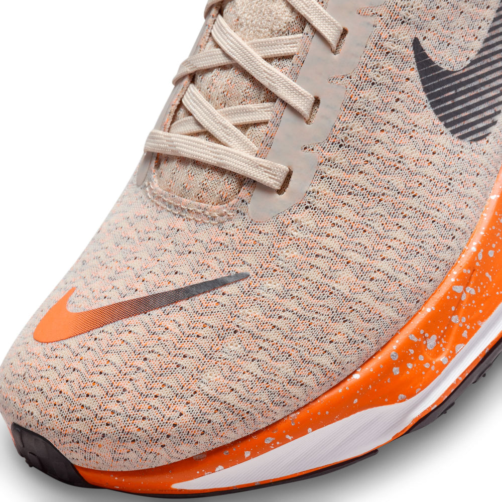 Nike Men's Invincible Run Flyknit 3 Running Shoes Oatmeal / Black / Safety Orange - achilles heel
