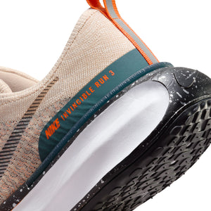Nike Men's Invincible Run Flyknit 3 Running Shoes Oatmeal / Black / Safety Orange - achilles heel