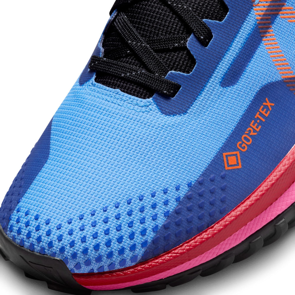 Nike Women's React Pegasus Trail 4 GORE-TEX Trail Running University Blue / Safety Orange / Pink Glow - achilles heel