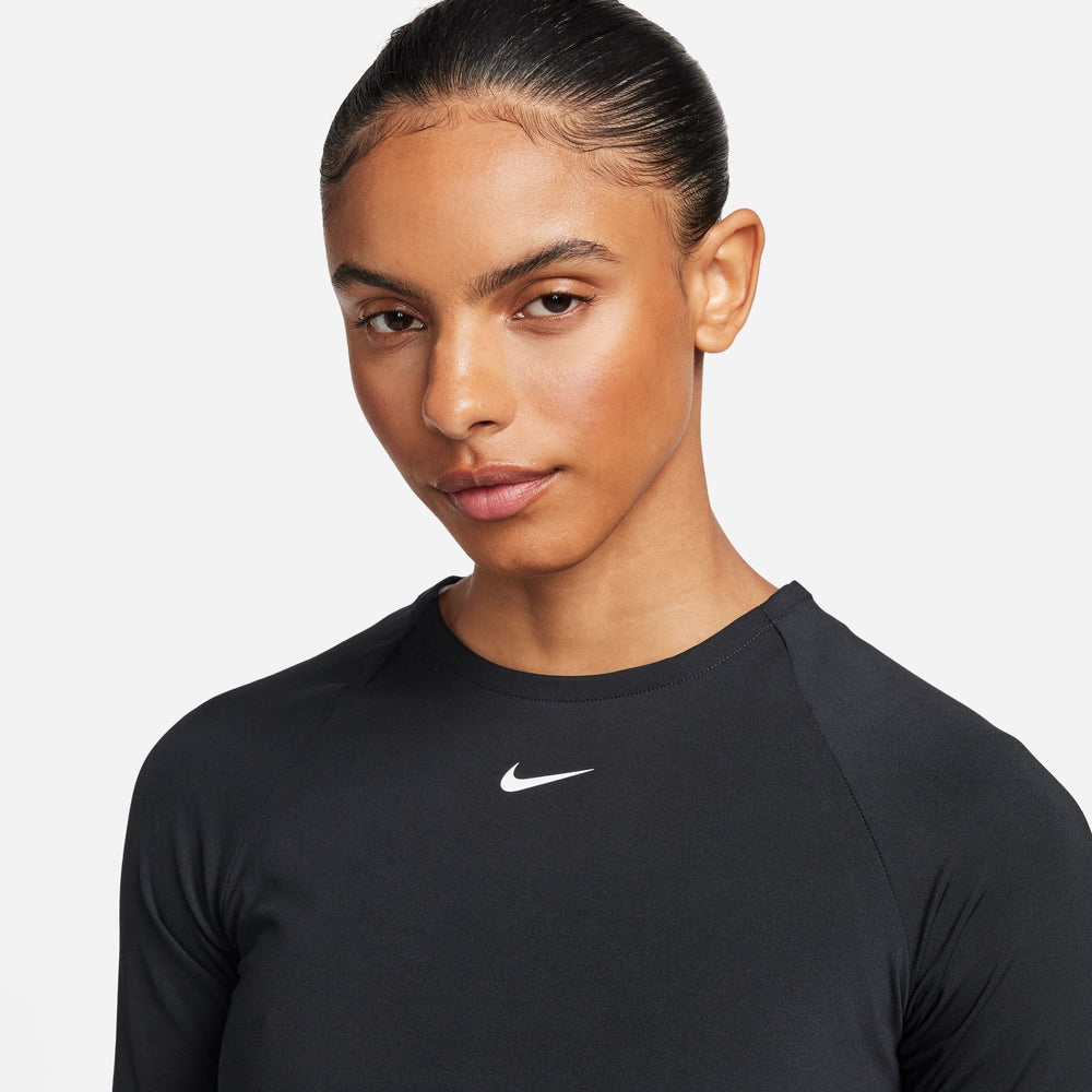 Nike Women's Pro Dri-FIT 365 Crop Top Black / White - achilles heel
