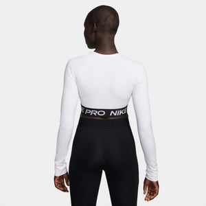 Nike Women's Pro Dri-FIT 365 Crop Top White / Black - achilles heel