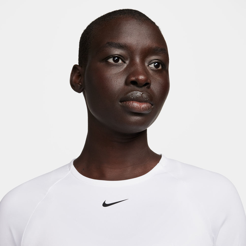 Nike Women's Pro Dri-FIT 365 Crop Top White / Black - achilles heel