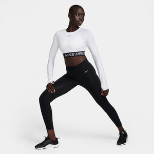 Nike Women's Pro Dri-FIT 365 Crop Top White / Black - achilles heel