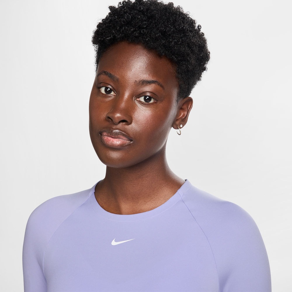 Nike Women's Pro Dri-FIT Cropped Top Lilac Ice / White - achilles heel