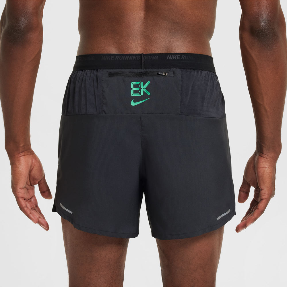 Nike Men's Dri-FIT Kipchoge Stride 5 Inch Shorts Black / Stadium Green - achilles heel