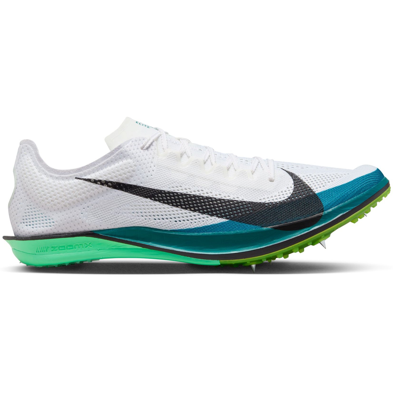 Nike ZoomX Dragonfly 2 Elite Running Spikes White / Black / Bright Spruce / Vapor Green - Achilles Heel